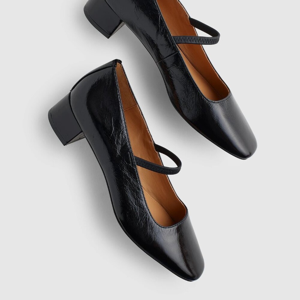 Madewell The Greta Pump in True Black, Size 8